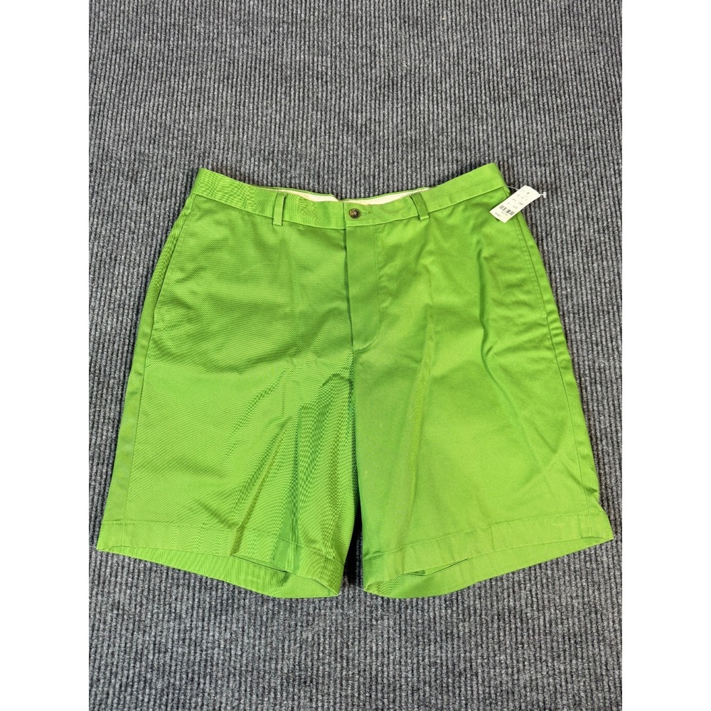 Brooks Brothers 346 Advantage Chino Shorts Mens 36 Lime Green 9" 9 Inch Inseam
